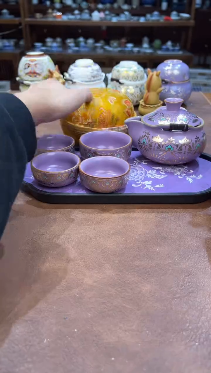 真的很便宜超好看会开片的旅行茶具·