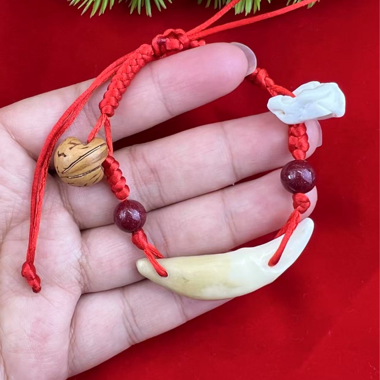 【成人款手绳】黑狗牙藏獒牙男女成人配银饰包挂件