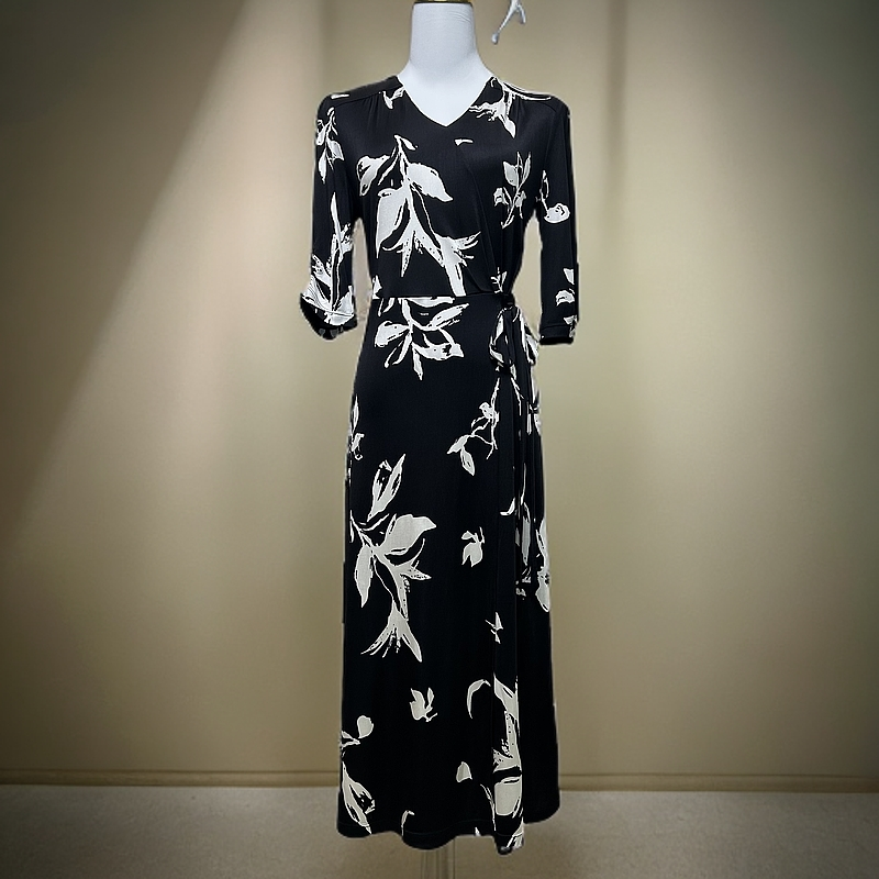 25款针织桑蚕丝七分袖连衣裙5371-1