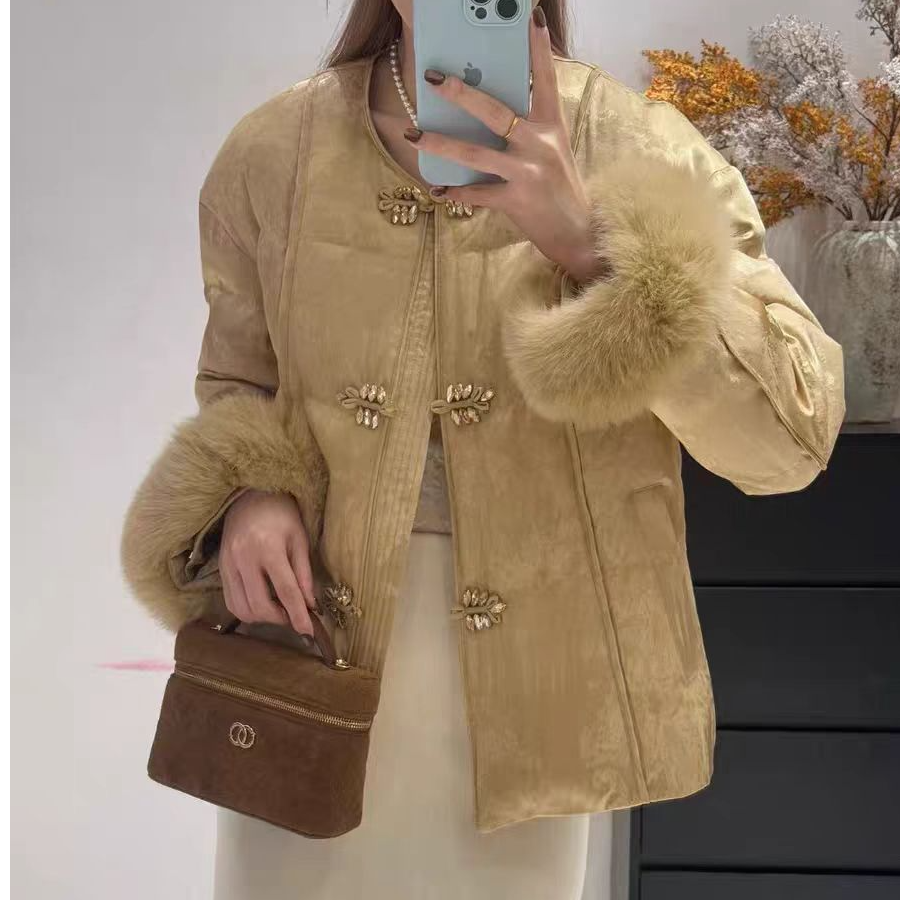 【鹅绒】新中式国风百搭冬季女款羽绒服鹅绒服减龄保暖中国风刺绣