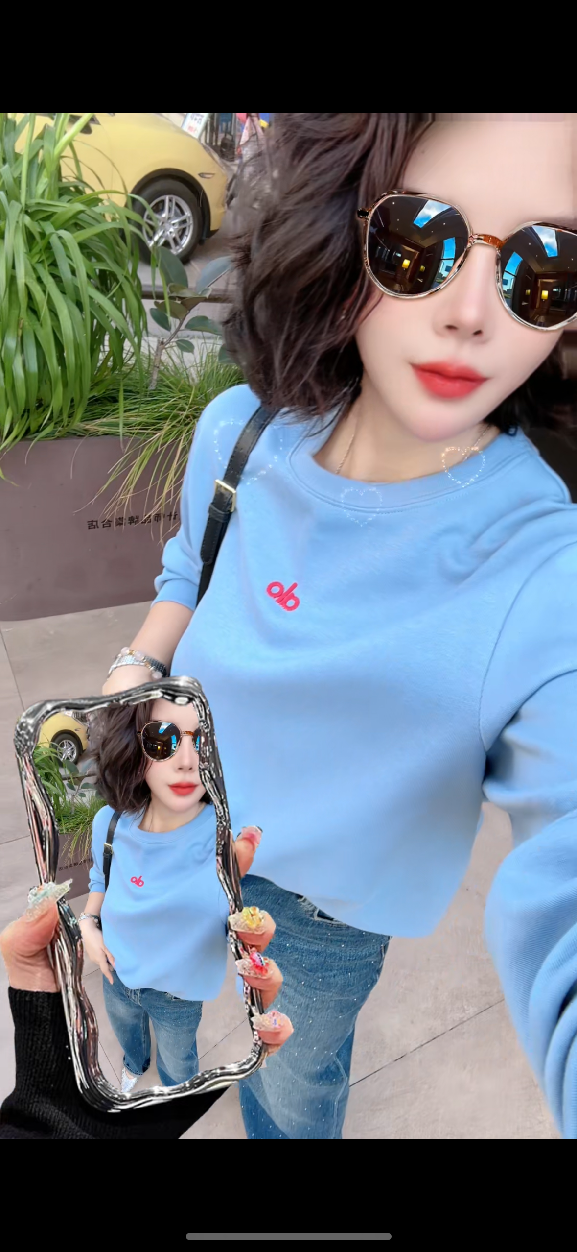 【小韩家】欧货2025秋冬新款小标志刺绣套头圆领卫衣