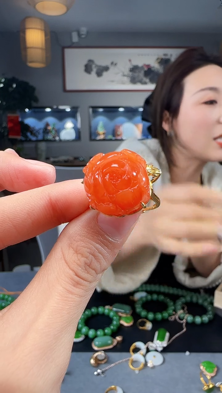 【闪购商品】南红玛瑙戒指银S925镶嵌1