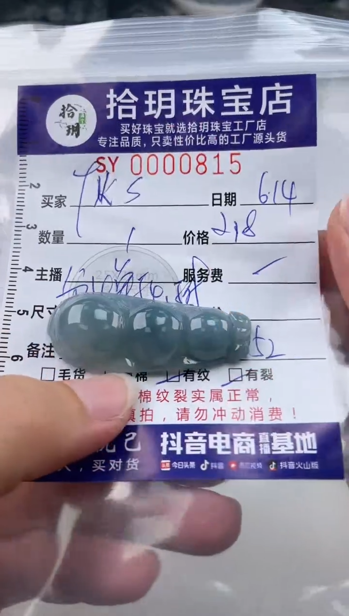 翡翠未镶嵌颈饰?***琴翡翠挂件福豆815