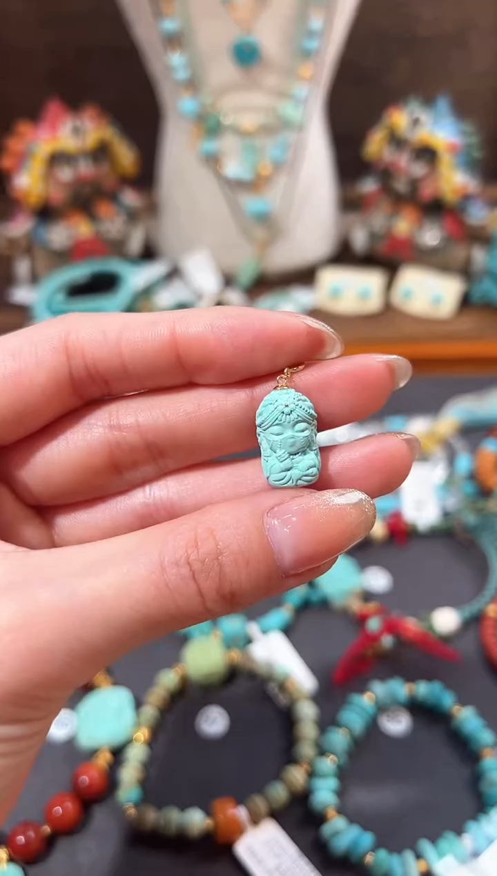 【闪购商品】绿松石提溜18K金镶嵌绿松石提溜