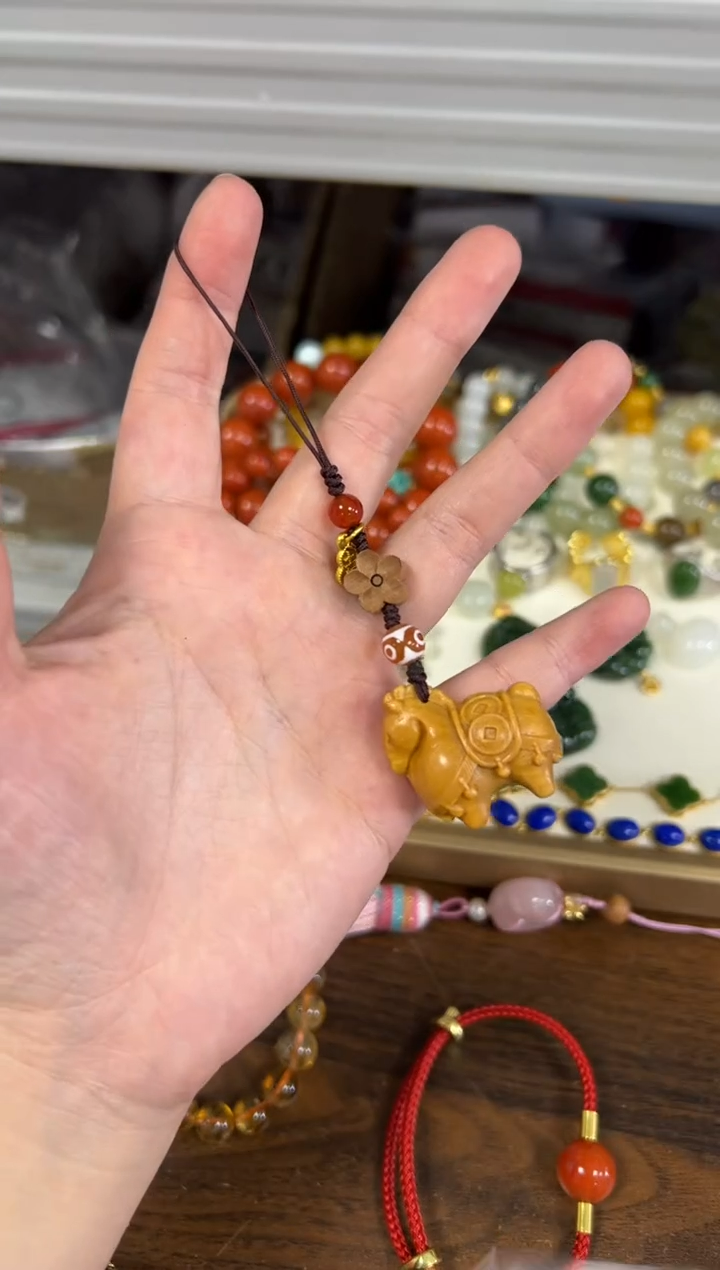 檀香木吊坠芭比檀木马上有米编制挂件[81]
