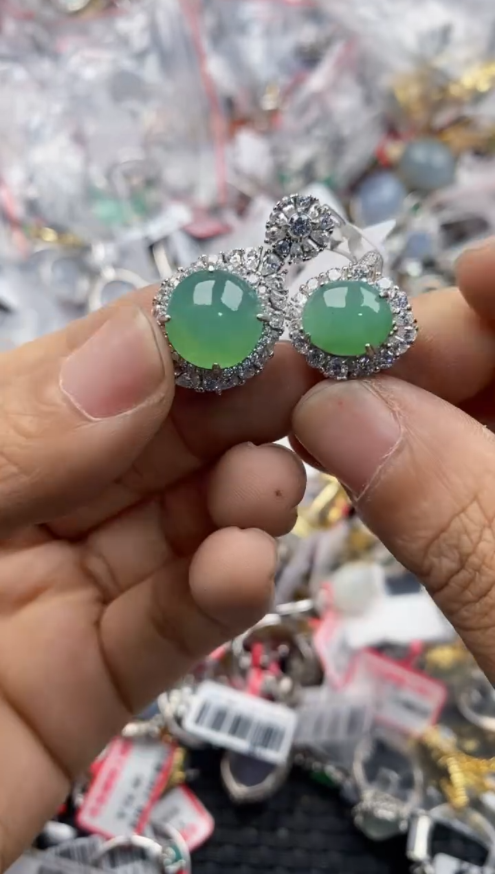 银S925镶嵌戒指翡翠101010---2