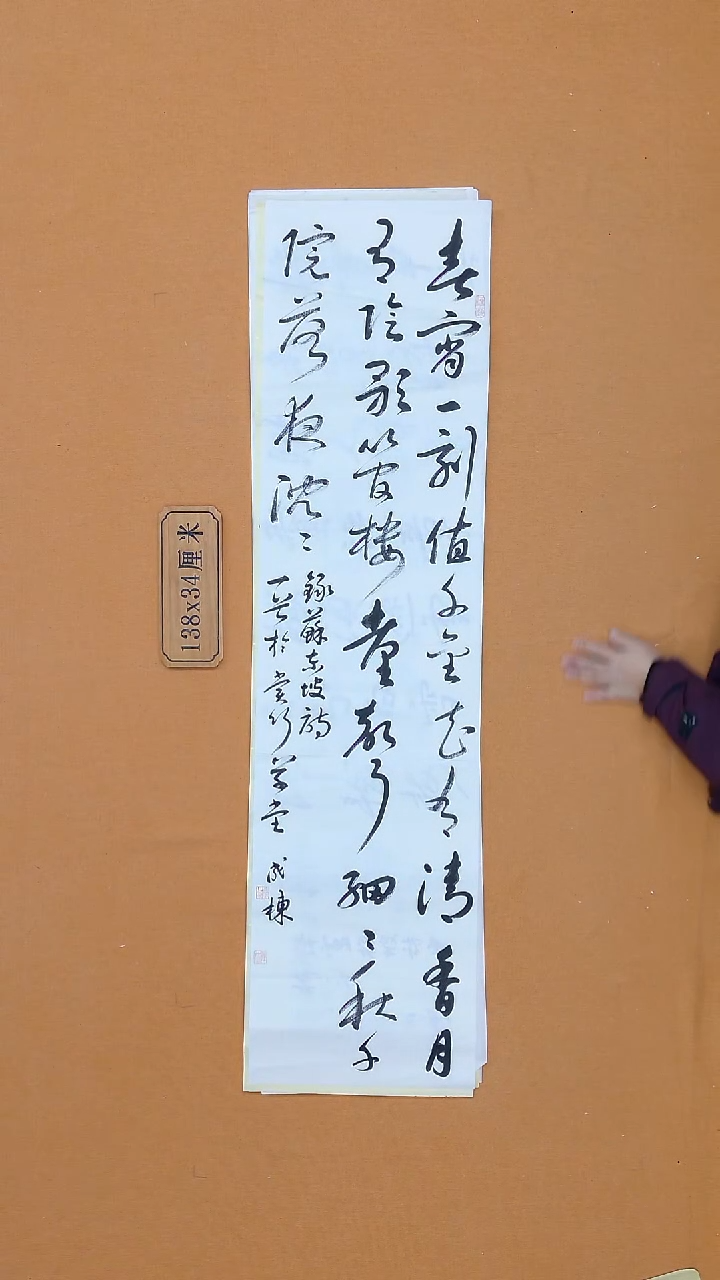 书法成栋 山东龙口  34*138 四平尺 