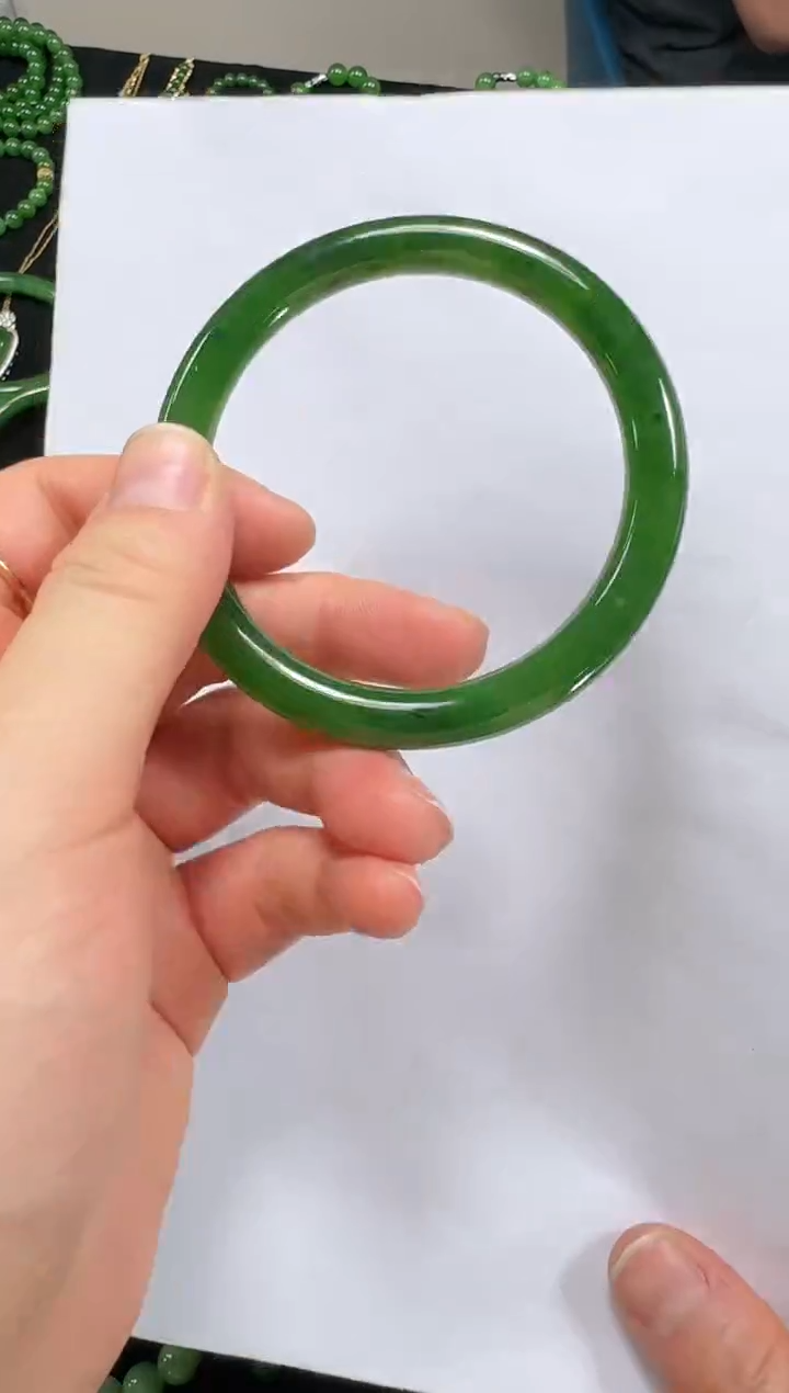 和田玉（碧玉）未镶嵌手镯56（7.7）