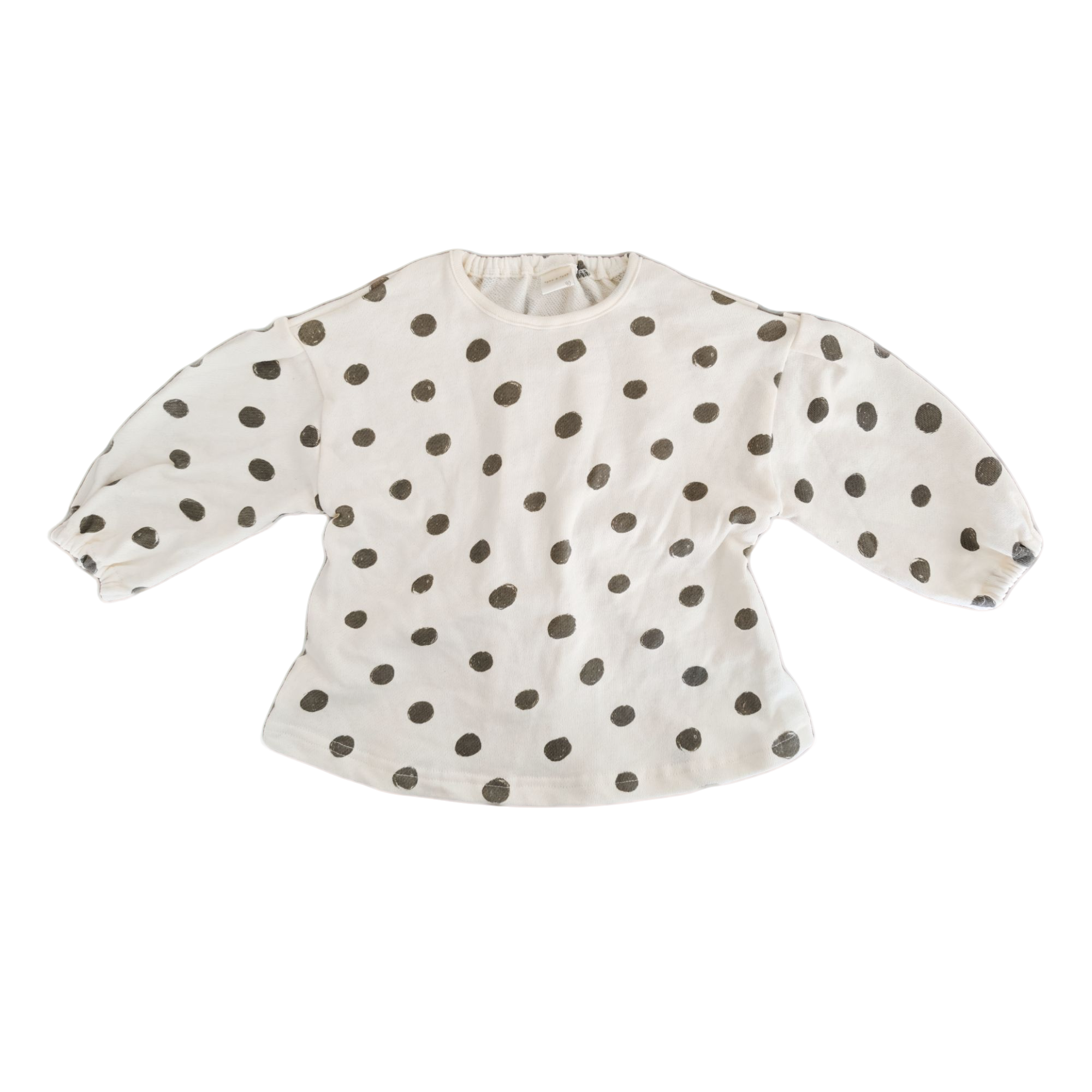 特特米白色线圈卫衣儿童薄款春秋波点满印默认瑕疵