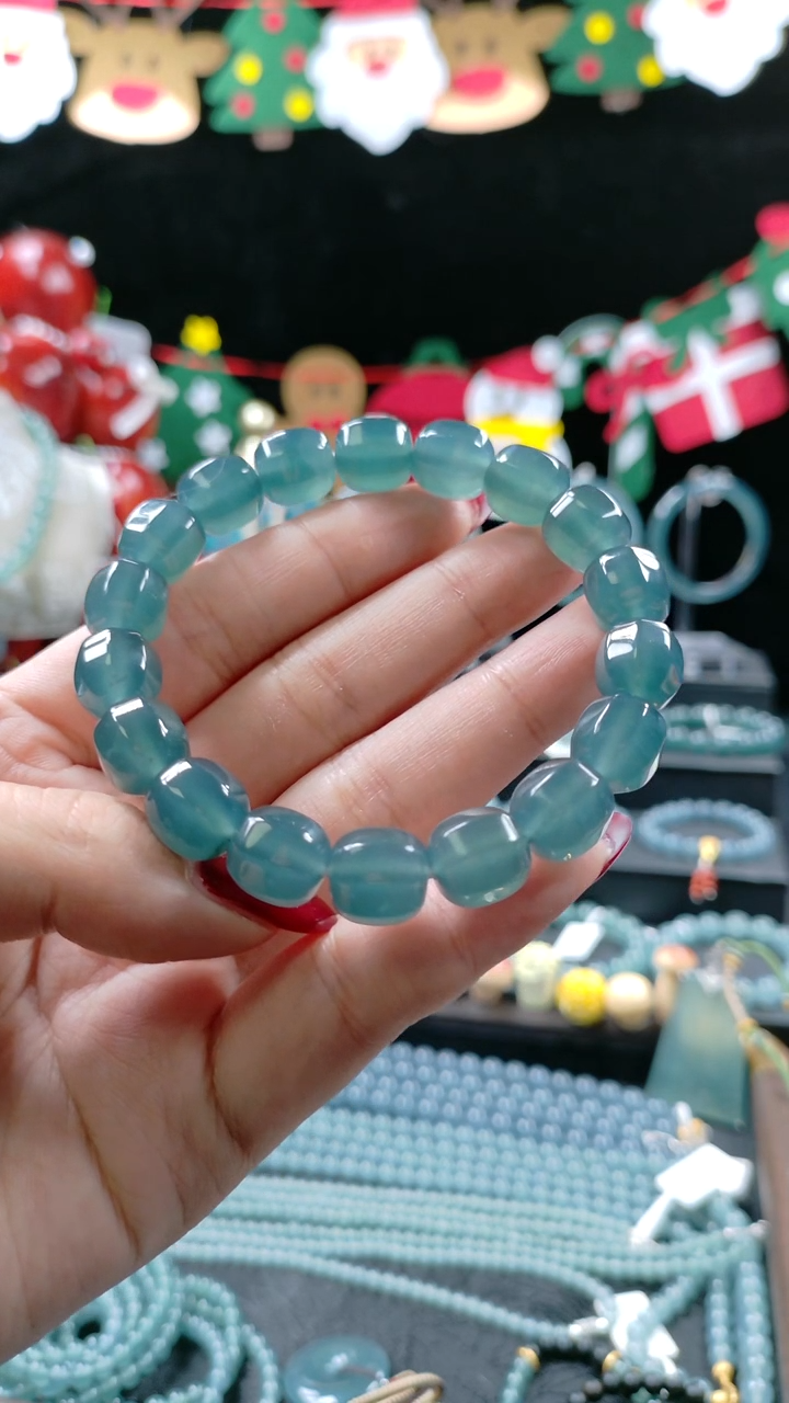 未镶嵌手串翡翠?12mm冰种八棱珠手串