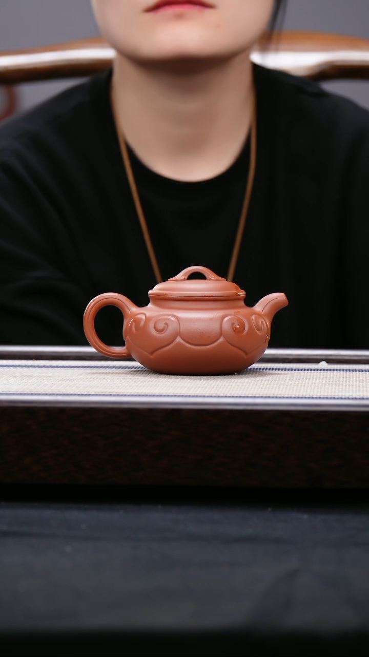 【闪购商品】紫砂茶壶仿古如意  朱泥