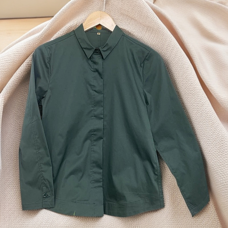 2023 新款时尚潮流女款净色长袖衬衫修身显瘦气质款