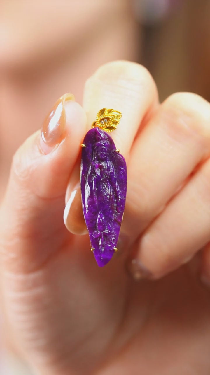 苏纪石（舒俱来）18K金镶嵌吊坠(不含链)11