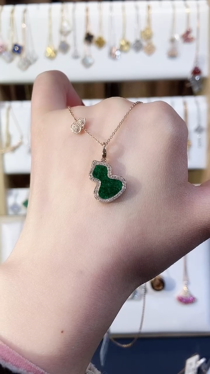 【闪购商品】钻石套链18K金镶嵌钻石K玫