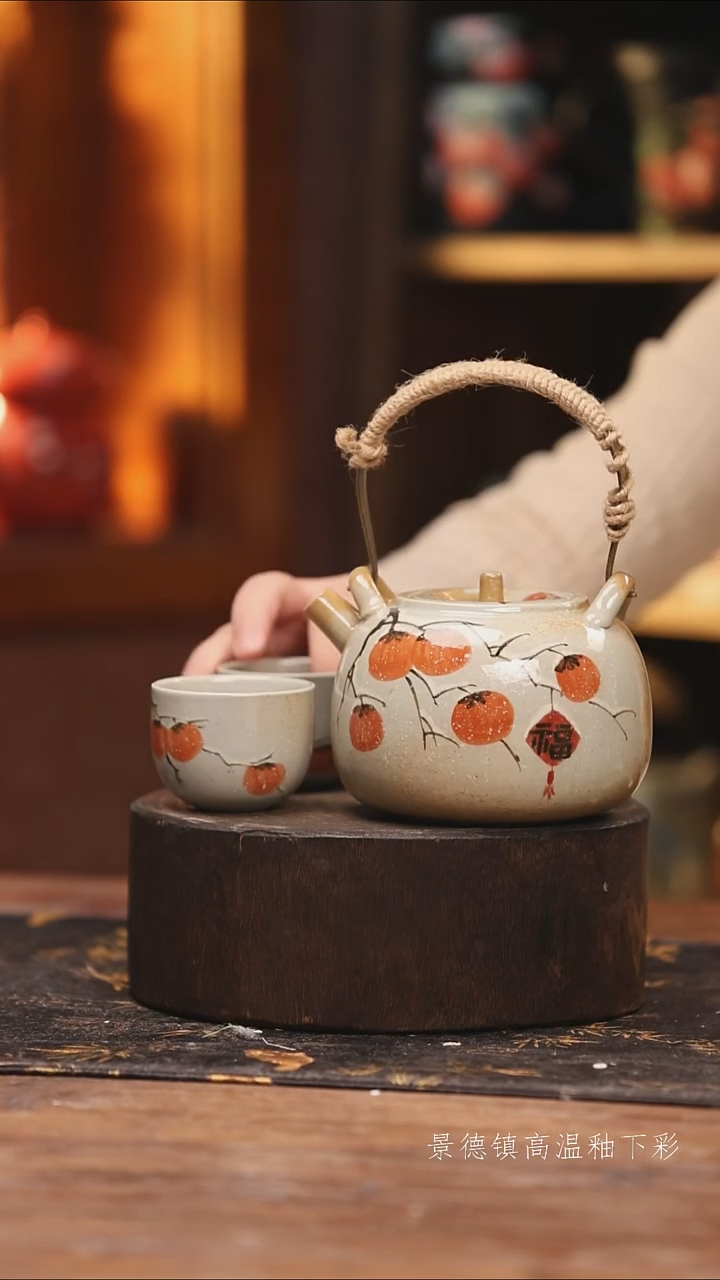 陶瓷景德镇高温釉下手绘陶瓷@L830@