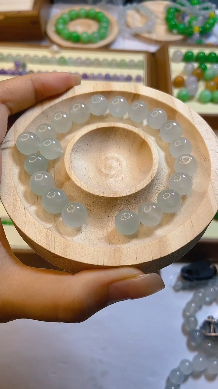 翡翠散珠卡10 缅A缅料天然玉石