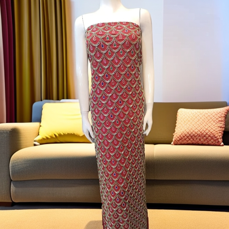 布料雪纺珠子绣品