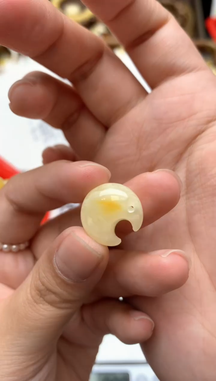 【闪购商品】琥珀珠宝奇石未镶嵌114琥珀蜜蜡花粉有纹小坑介意勿拍