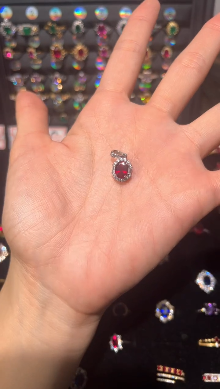 【闪购商品】红宝石吊坠(不含链)银S925镶嵌0000