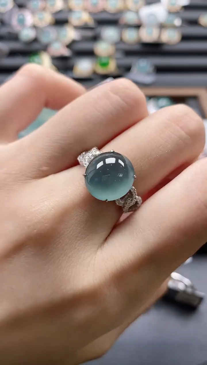 【闪购商品】翡翠戒指银S925镶嵌51511