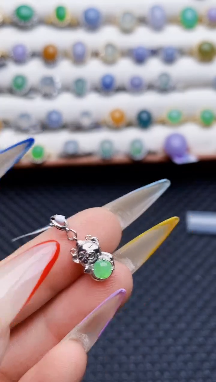 银S925镶嵌戒指翡翠4187