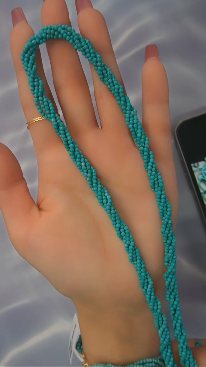 【闪购商品】绿松石项链银S925镶嵌发货一件蓝色