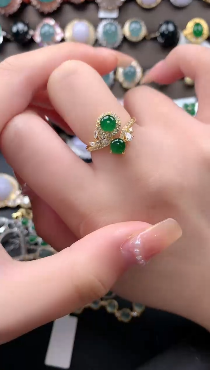 【闪购商品】翡翠戒指银S925镶嵌51241