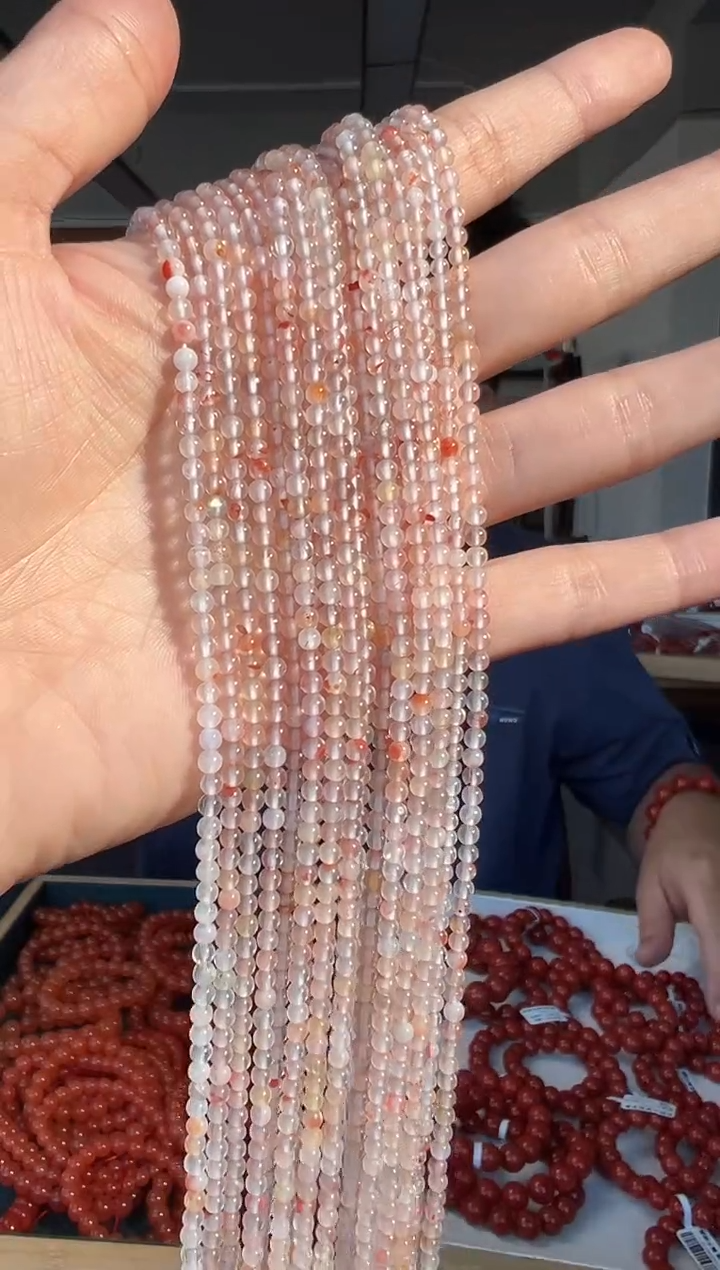 未镶嵌手链南红玛瑙A2飘花小米链2mm+多样性发其一