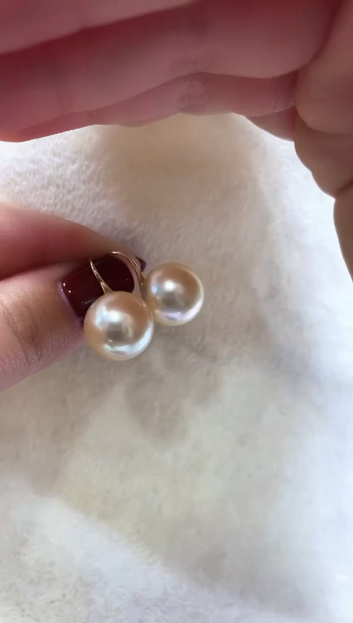 【闪购商品】海水珍珠耳饰18K金镶嵌2
