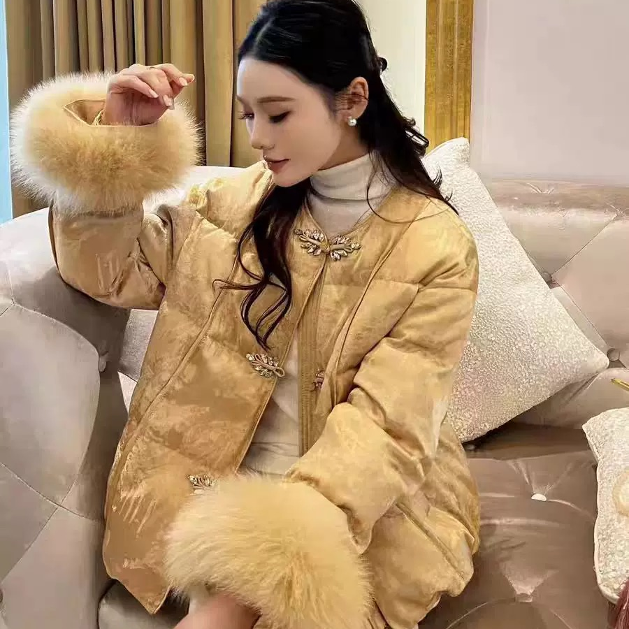 高级感新中式国风百搭冬季女款棉服减龄保暖中国风刺绣