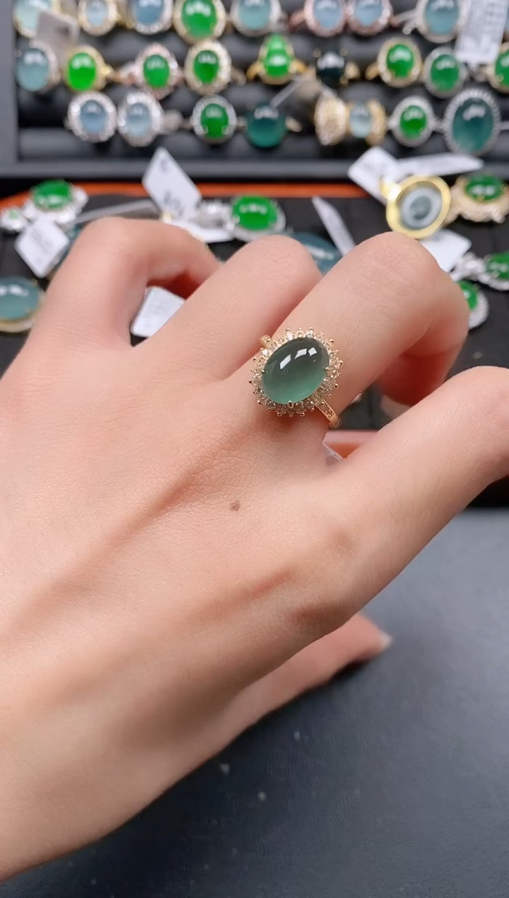 银S925镶嵌戒指翡翠11111