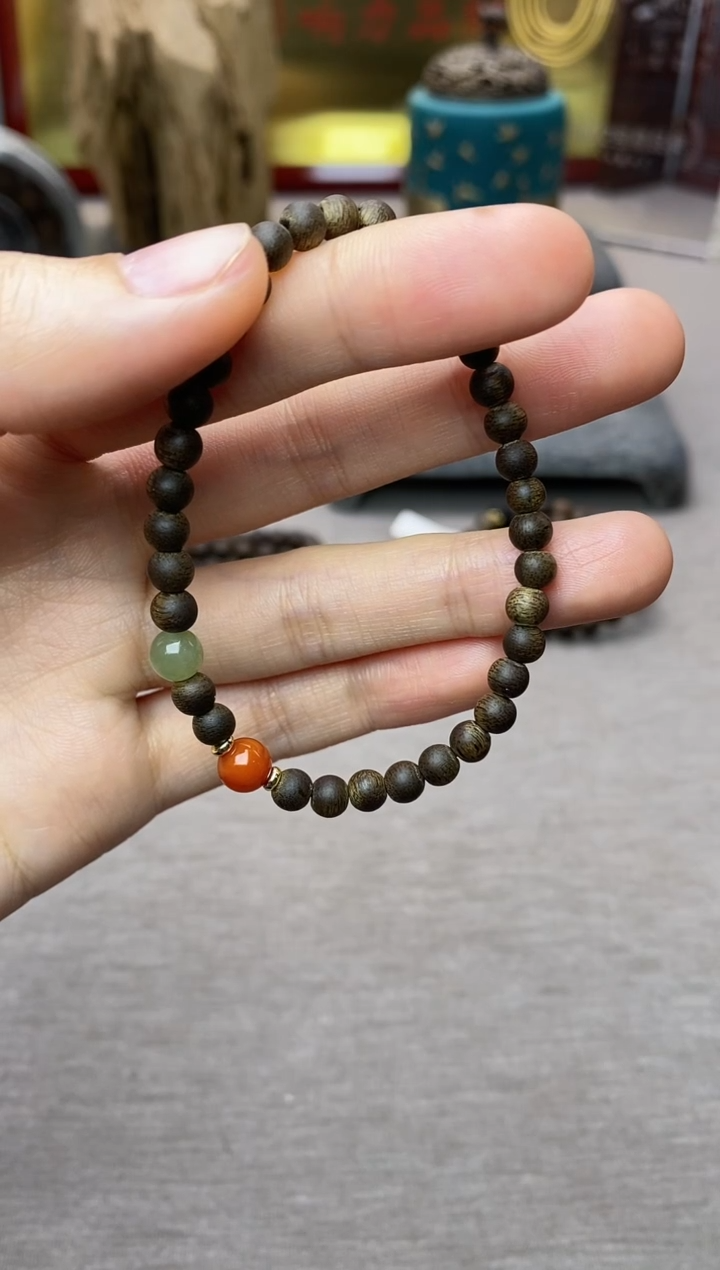 【闪购商品】沉香手串芽庄白棋楠04单圈＋配饰