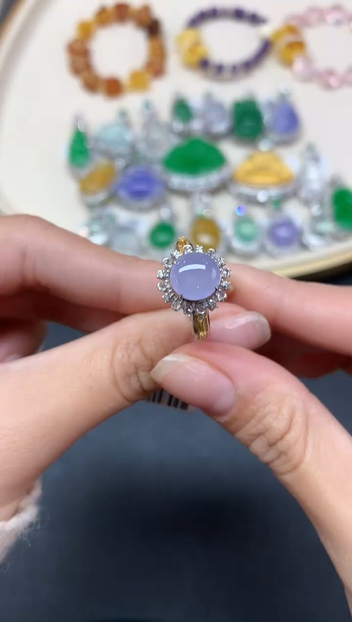 【闪购商品】翡翠戒指18K金镶嵌A235|9800