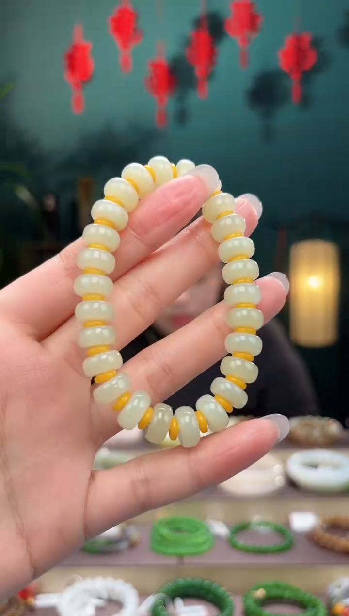 【闪购商品】和田玉手串未镶嵌卡10算盘珠手串多样性