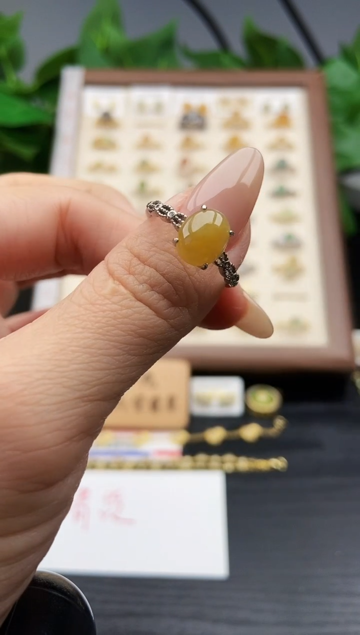 银S925镶嵌戒指翡翠12