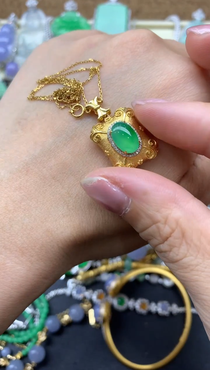 【闪购商品】翡翠颈饰18K金镶嵌472-中国好珍宝