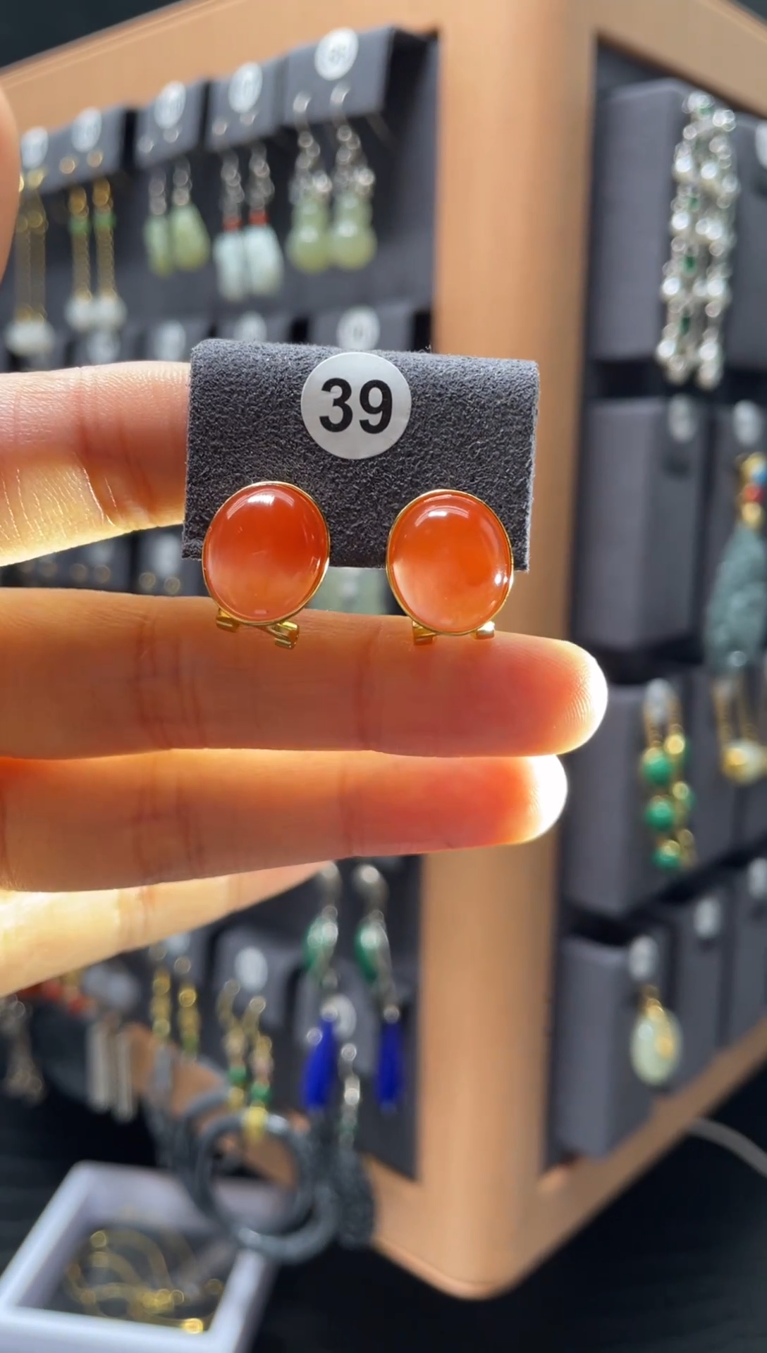 【闪购商品】南红玛瑙耳饰银S925镶嵌0039