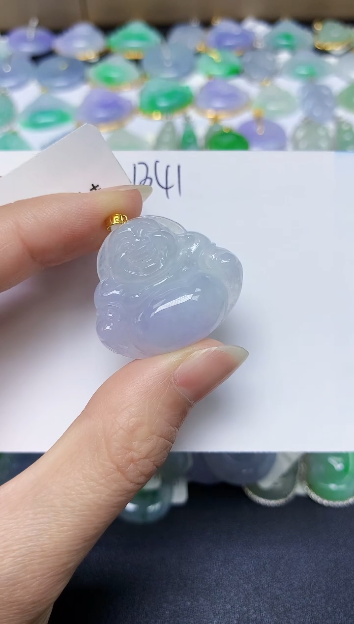 翡翠18K金镶嵌颈饰 天然缅甸翡翠A货