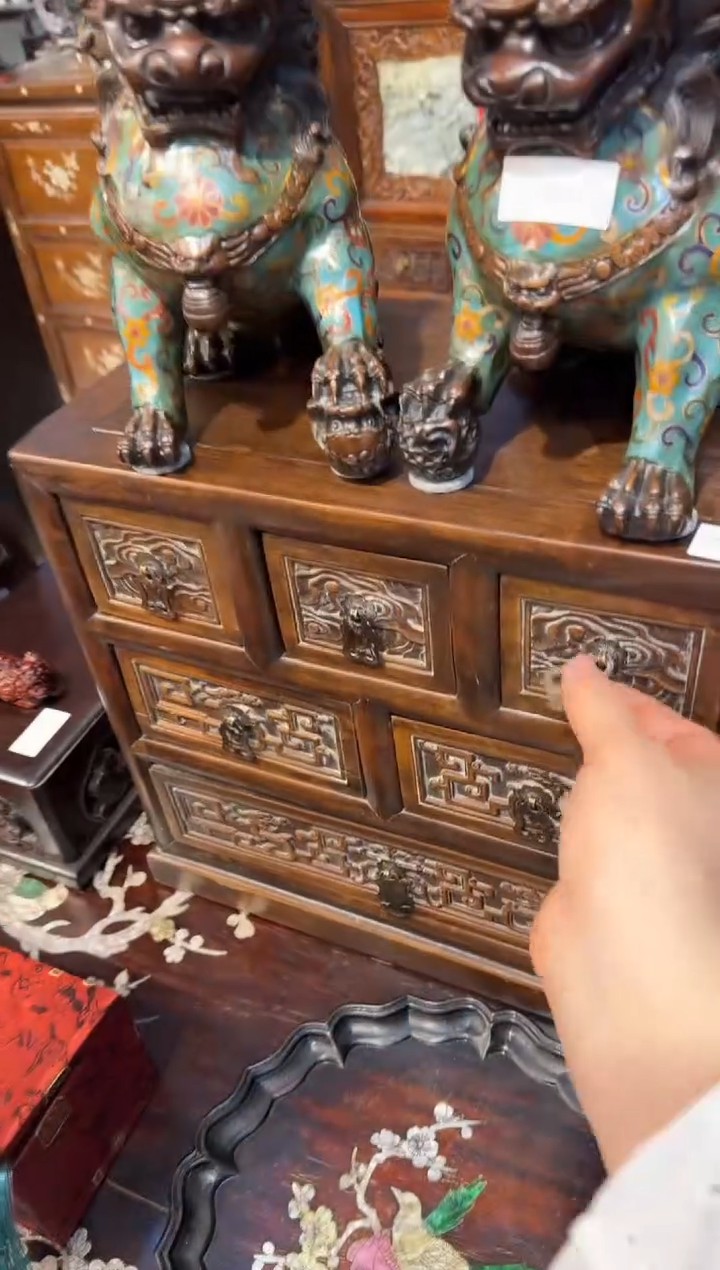木雕刻拐龙六抽屉柜子880.888