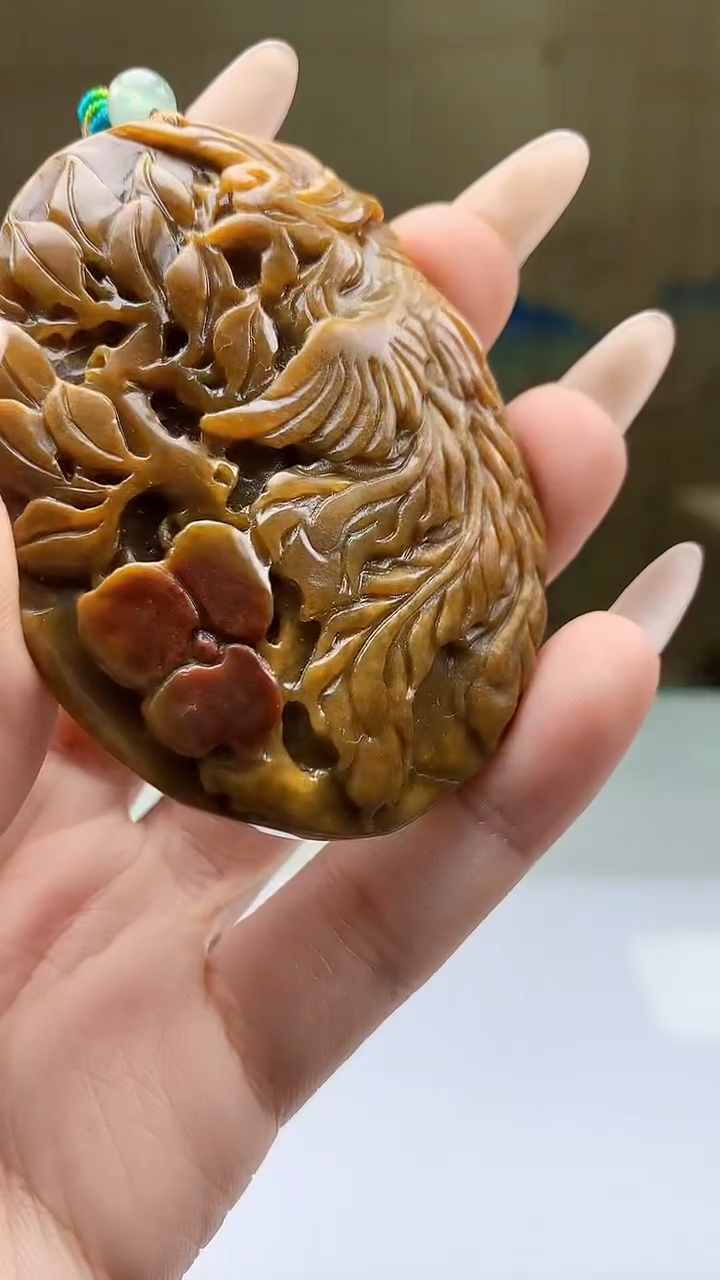 【闪购商品】定制翡翠未镶嵌4812ty-毛货挂件57