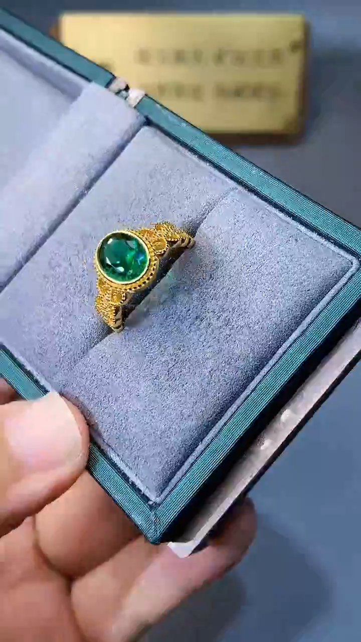 【闪购商品】透辉石戒指银S925镶嵌354