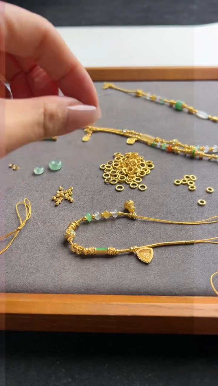 【闪购商品】定制翡翠18K金镶嵌如意