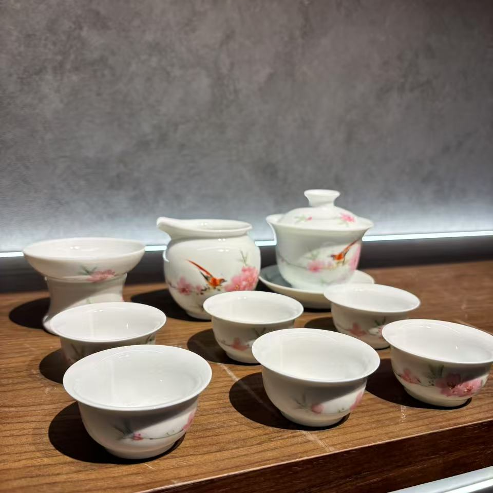 水点桃花10头茶具