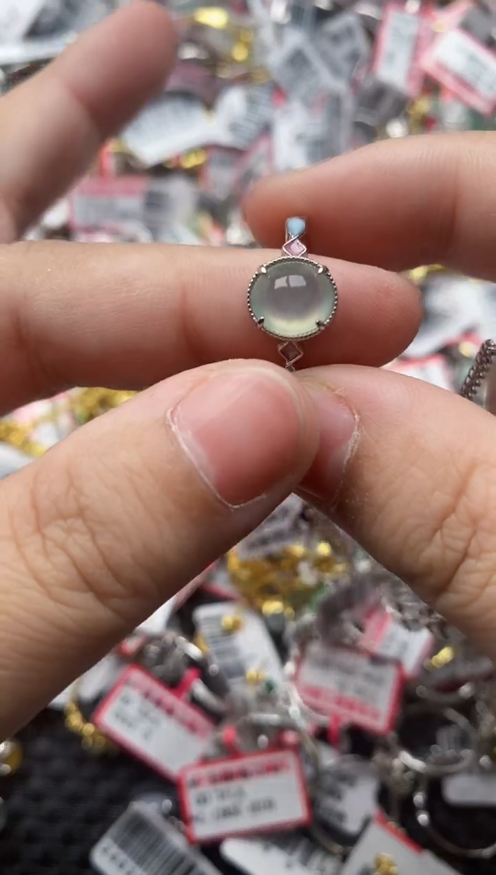【闪购商品】翡翠戒指银S925镶嵌44444---2