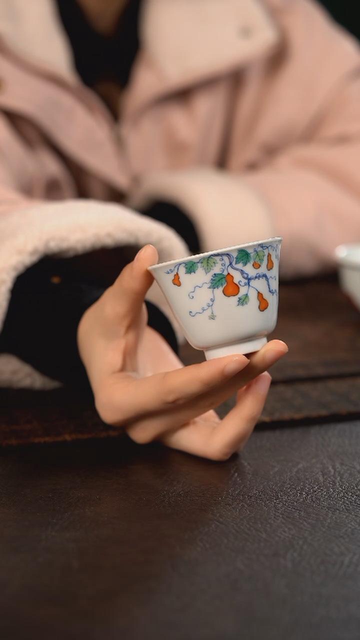 【闪购商品】杯云霞珍藏斗彩葫芦闻香杯