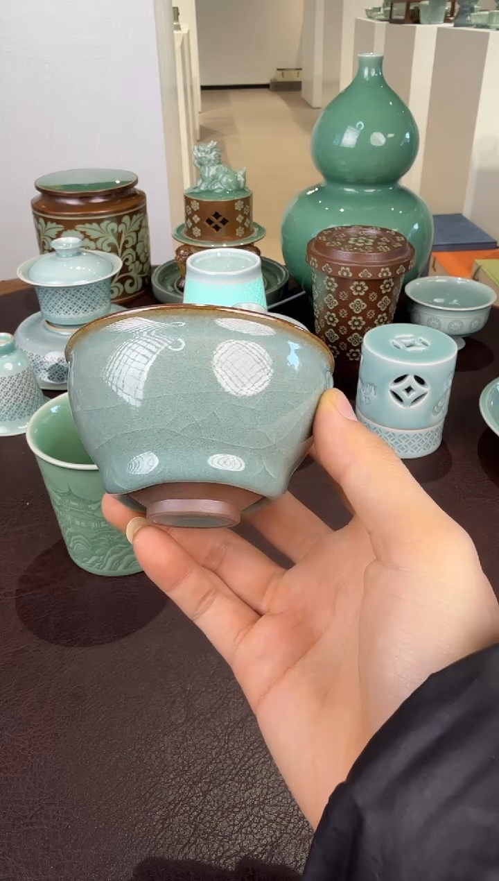 青瓷手工茶器包邮不带礼盒