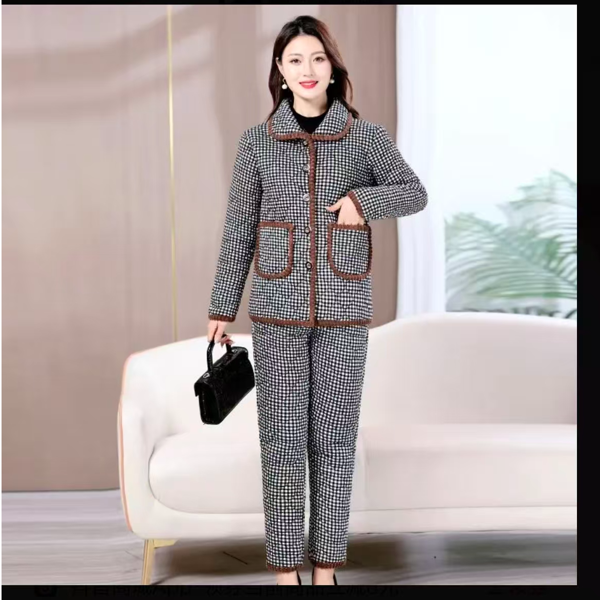 CC20秋冬甄选精选精选棉袄女加厚秋冬季棉服套装妈妈装宽松加绒棉