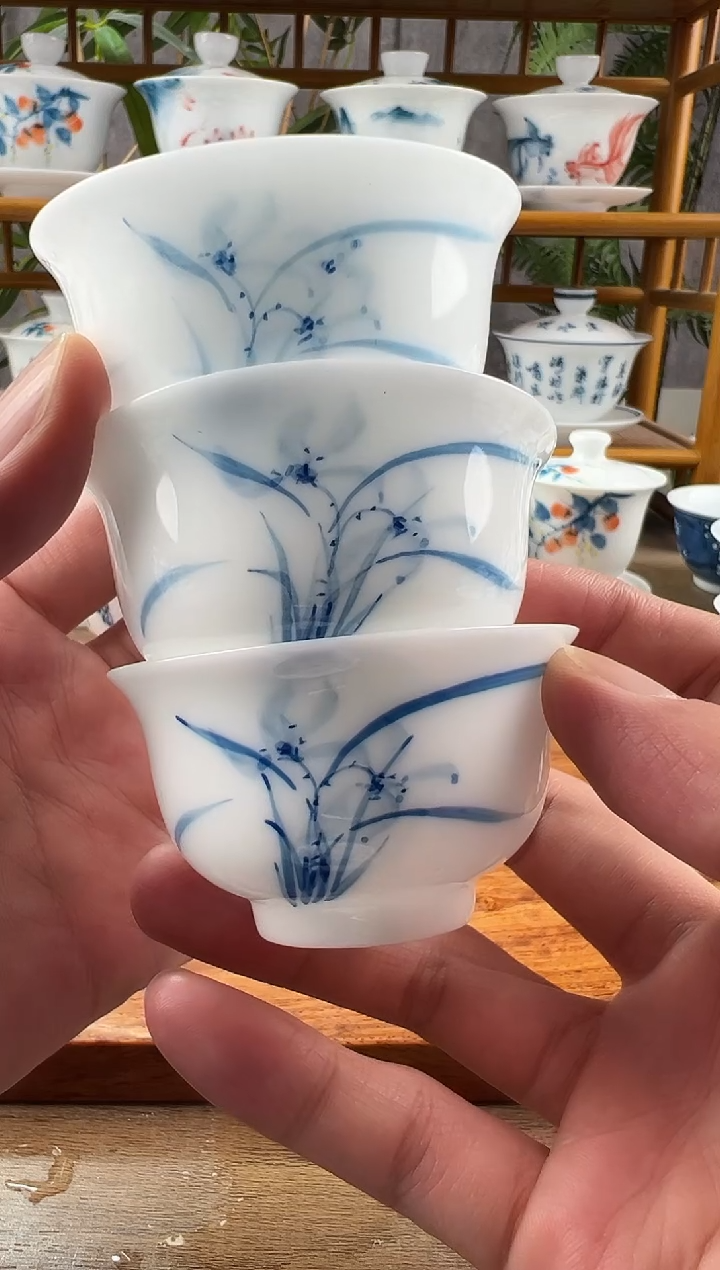 【闪购商品】高冰兰花中和顺杯3个