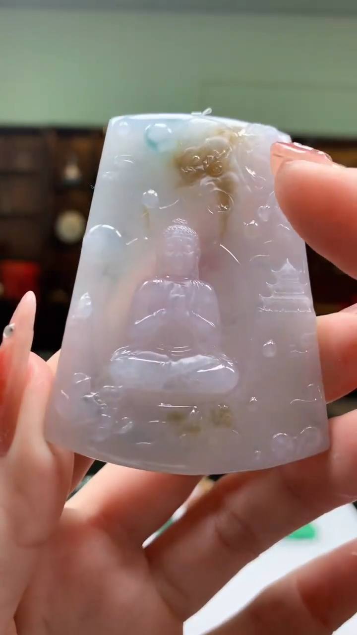 【闪购商品】定制翡翠未镶嵌1051ry-毛货挂件48