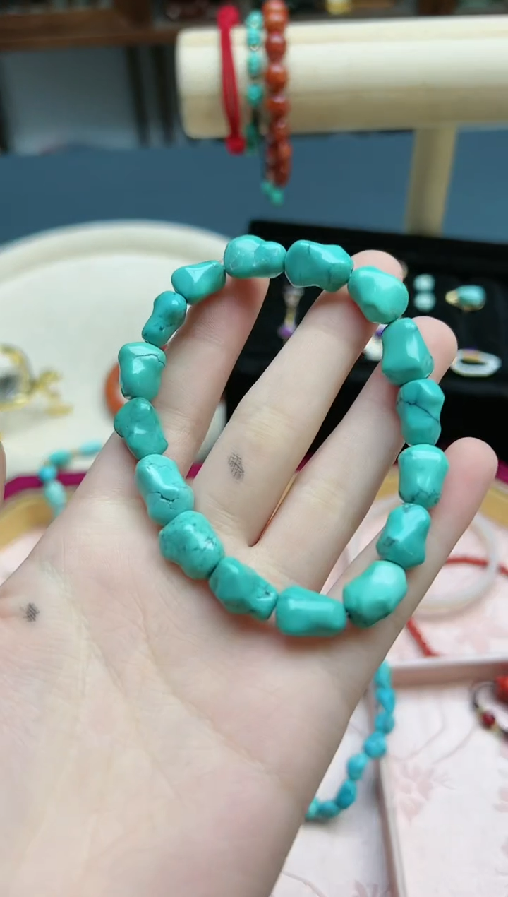 【闪购商品】绿松石手串未镶嵌松石随型手串*1 SH